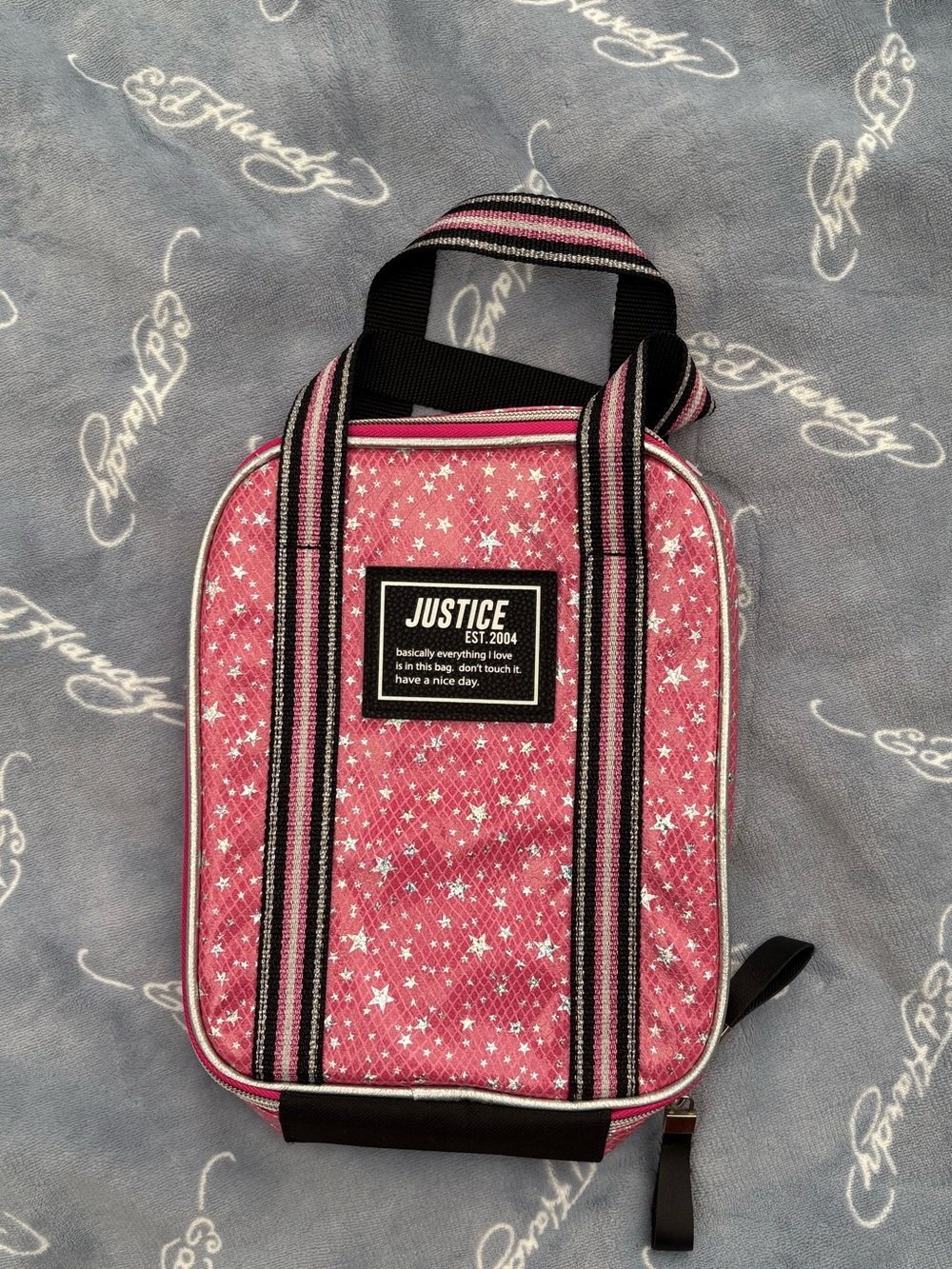 Justice Pink Star-Print Insulated Lunch Bag